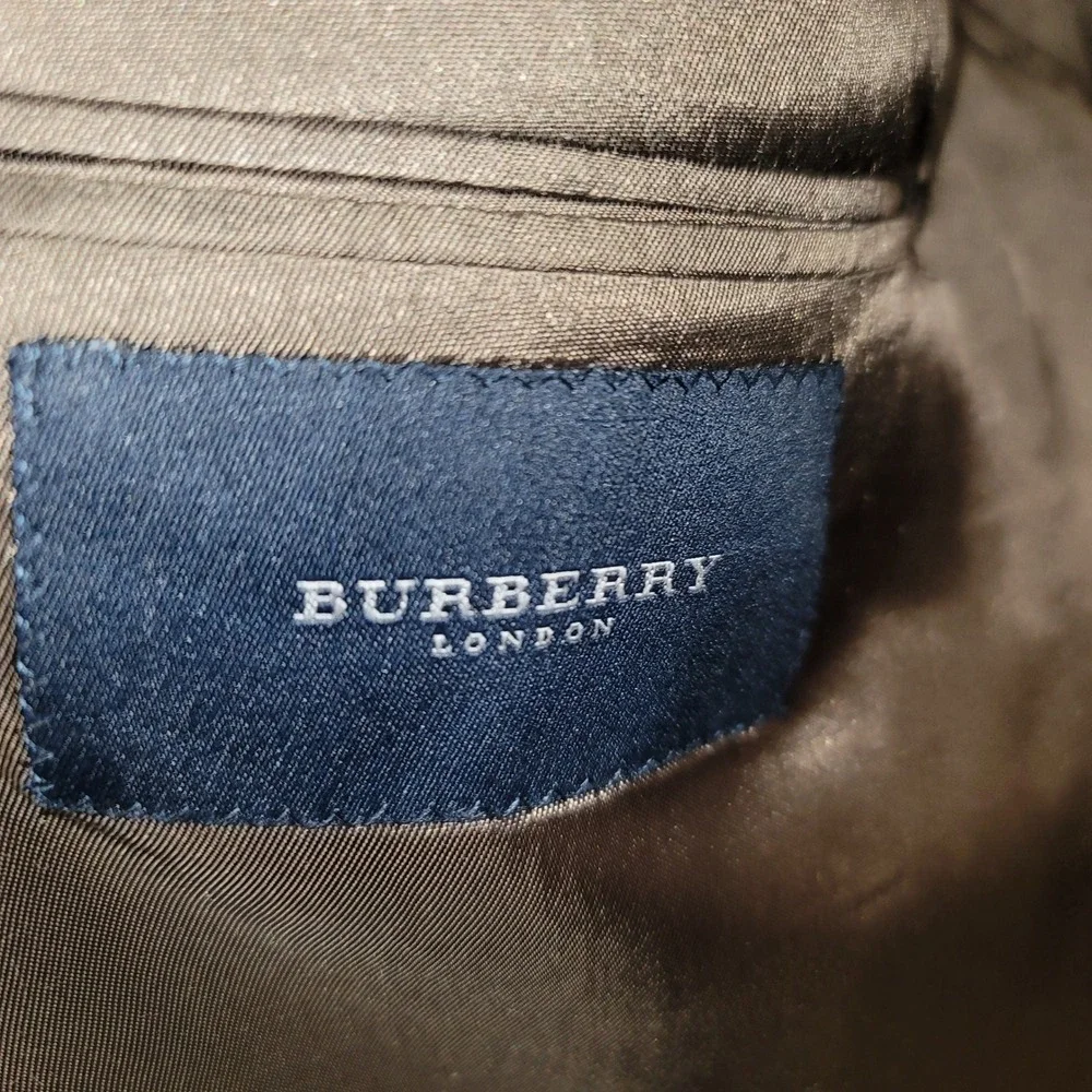 Burberry London Men's Wool Cashmere‎ Brown Plaid Blazer Jacket Size 46 XLG